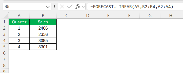 Interpolation in Excel