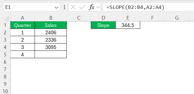 Interpolation in Excel