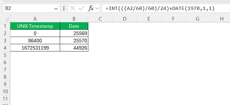 Convert Unix Timestamp to Date