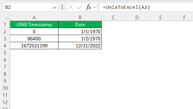 Convert Unix Timestamp to Date