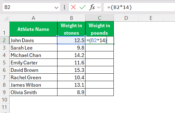 Convert Stones to Pounds