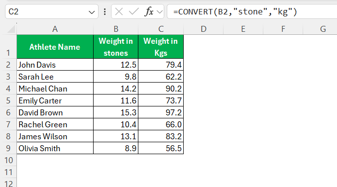 Convert Stones to Pounds