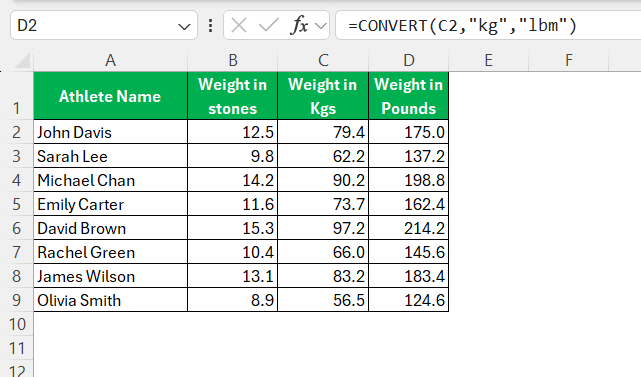 Convert Stones to Pounds