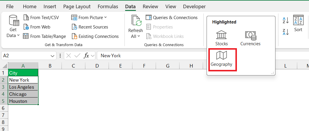 Distance Between Two Cities in Excel