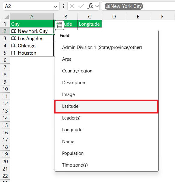 Distance Between Two Cities in Excel