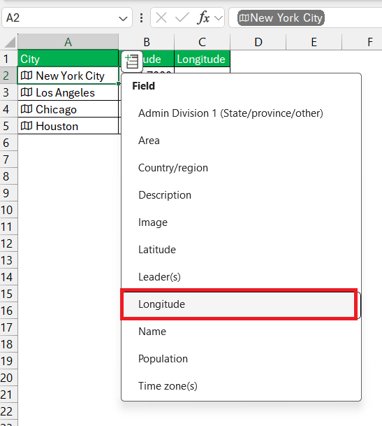 Distance Between Two Cities in Excel