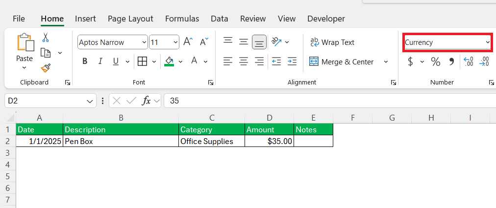 Excel Expense Sheet Template