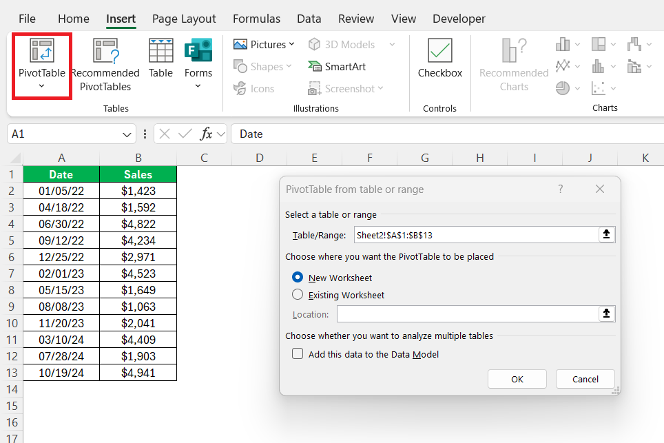 Convert Year to Quarter in Excel