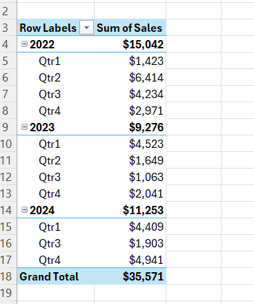 Convert Year to Quarter in Excel