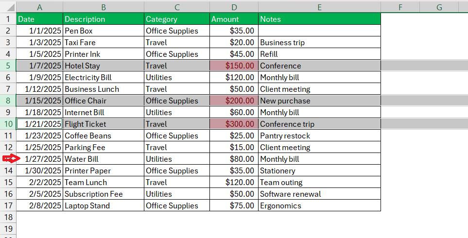 Deselect Cells in Excel