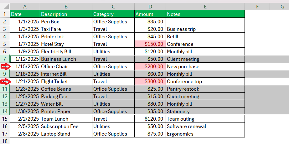 Deselect Cells in Excel