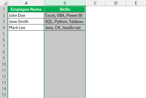 Excel Delimiter