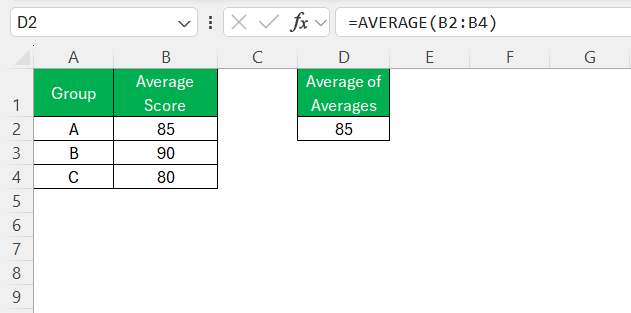 How to Calculate Average of Average