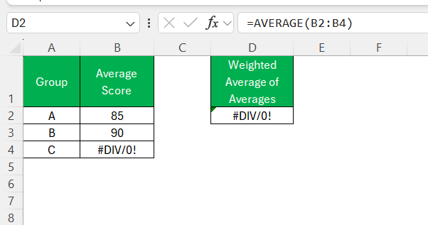 How to Calculate Average of Average