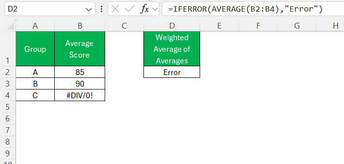 How to Calculate Average of Average