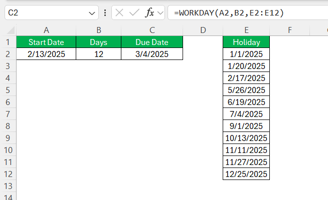 Excel Dates