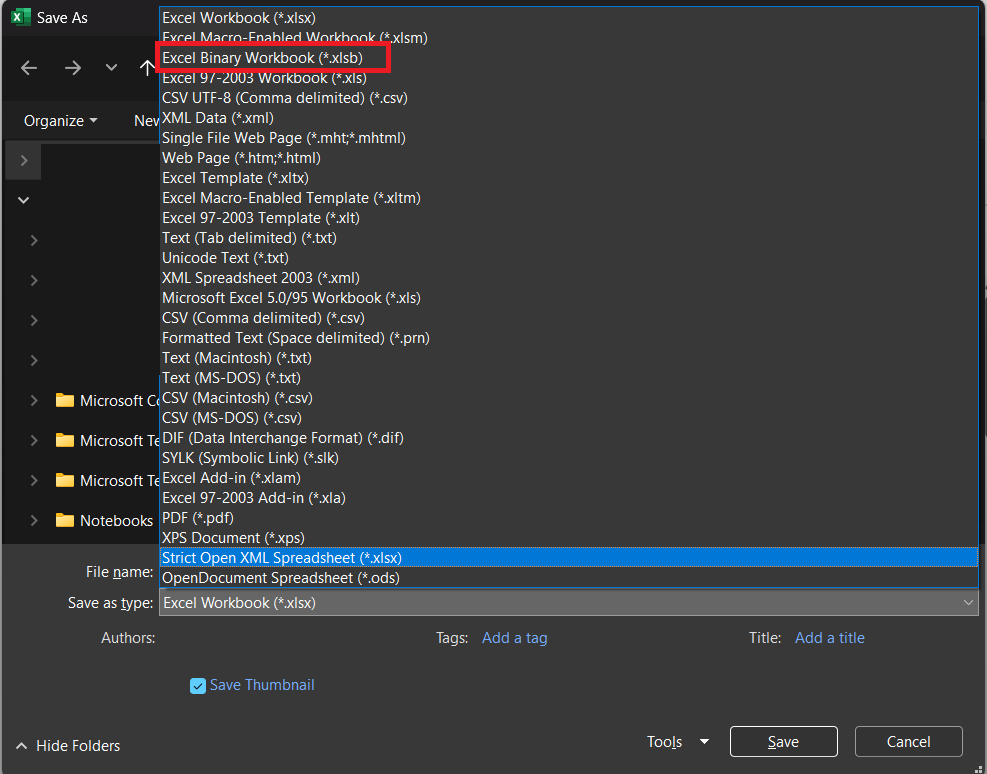 Excel Binary Workbook