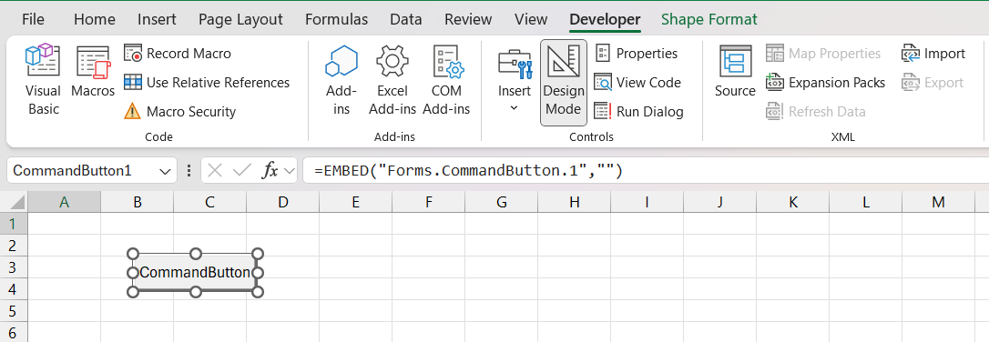 ActiveX Controls in Excel