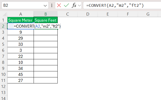 Square Meter to Square Feet