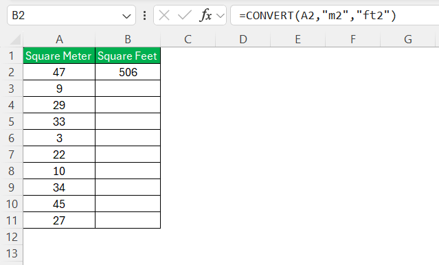 Square Meter to Square Feet