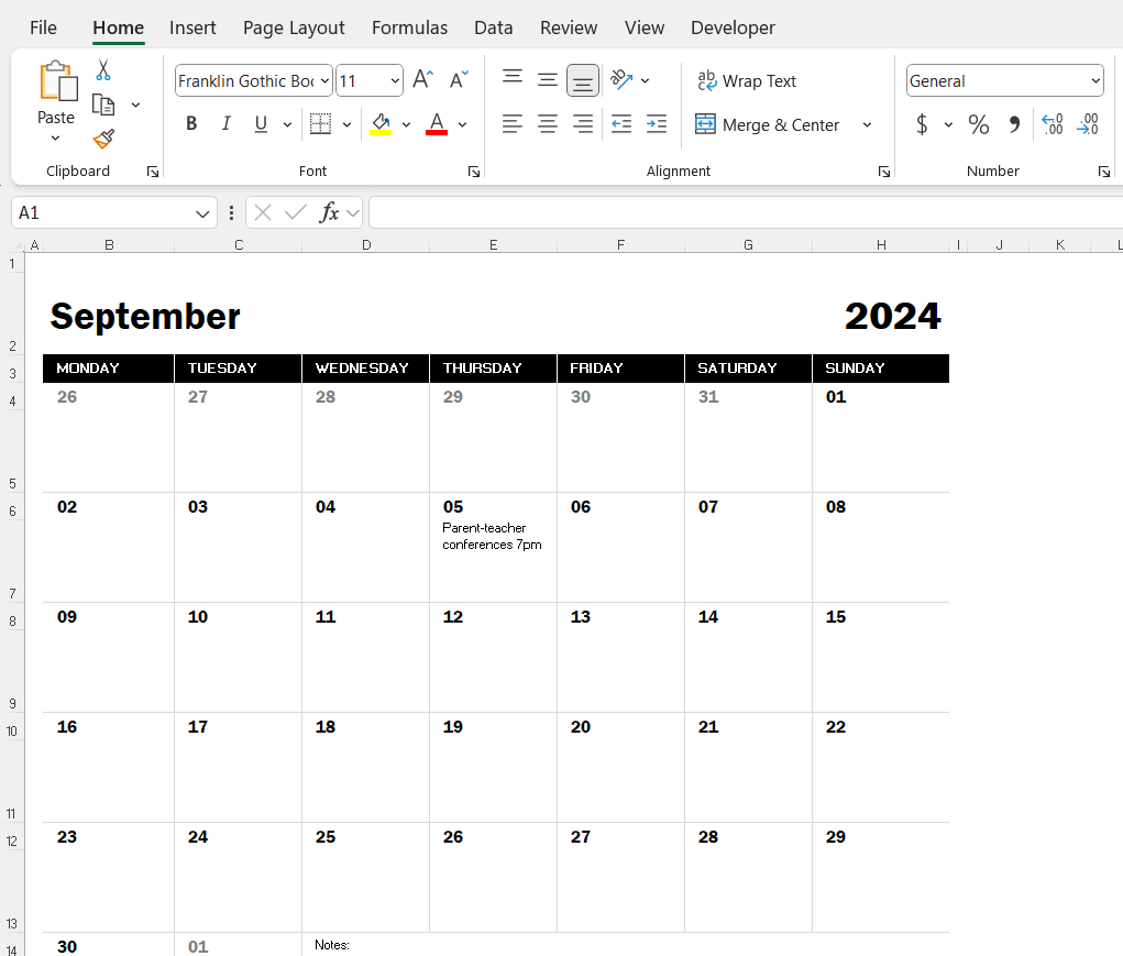 Excel Calendar Templates