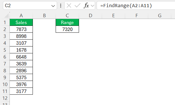 How to Find Range in Excel