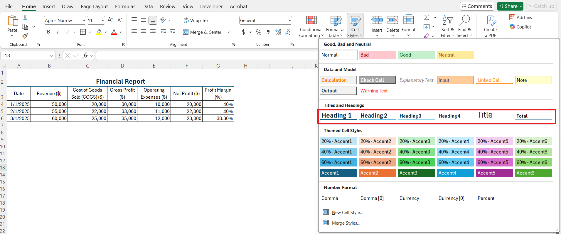 Excel Format