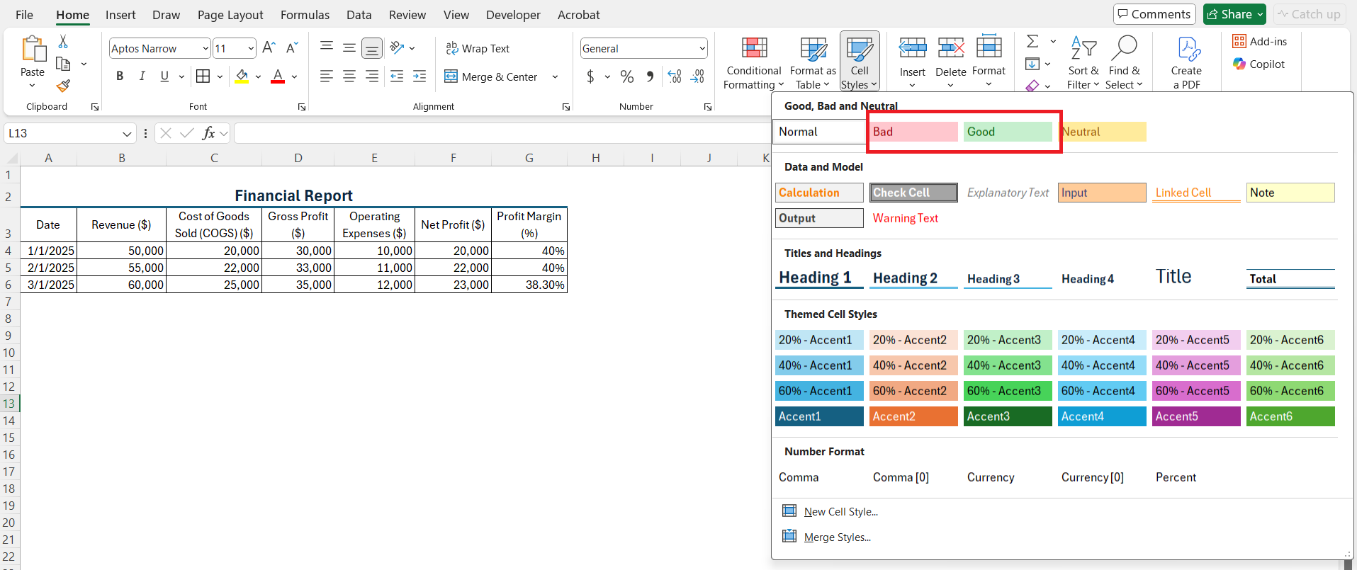 Excel Format