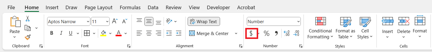 Excel Format