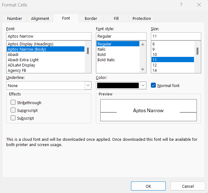 Excel Format