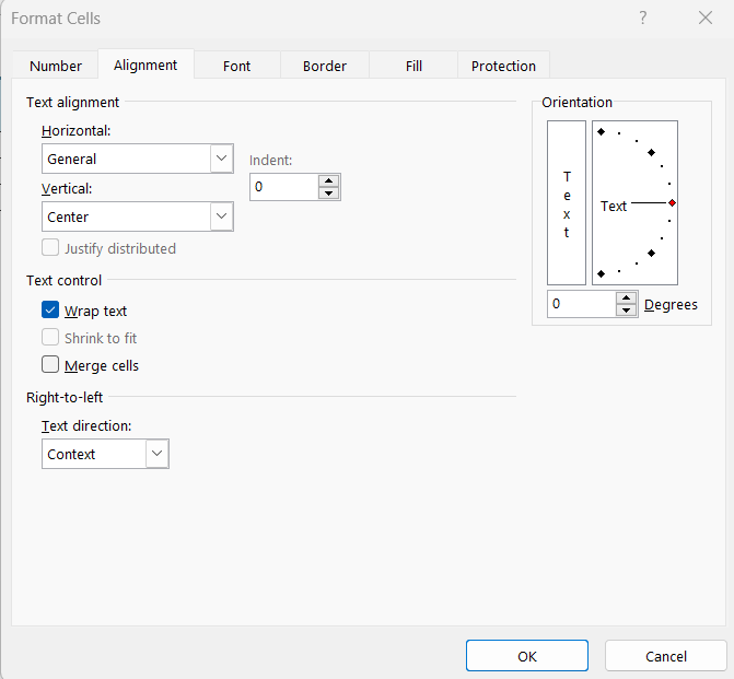 Excel Format