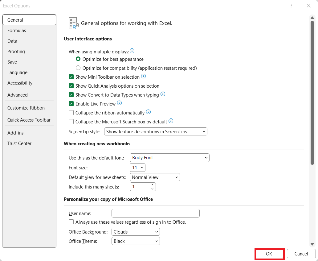 Excel Dark Mode