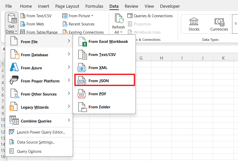 JSON to Excel